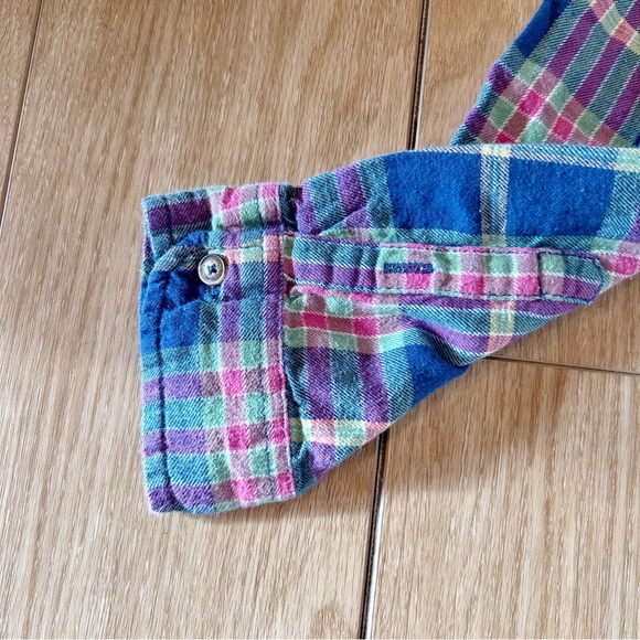 Hollister Women’s Plaid Flannel Button-Up 100% Cotton Shirt Blue & Pink - Large - Picture 8 of 11